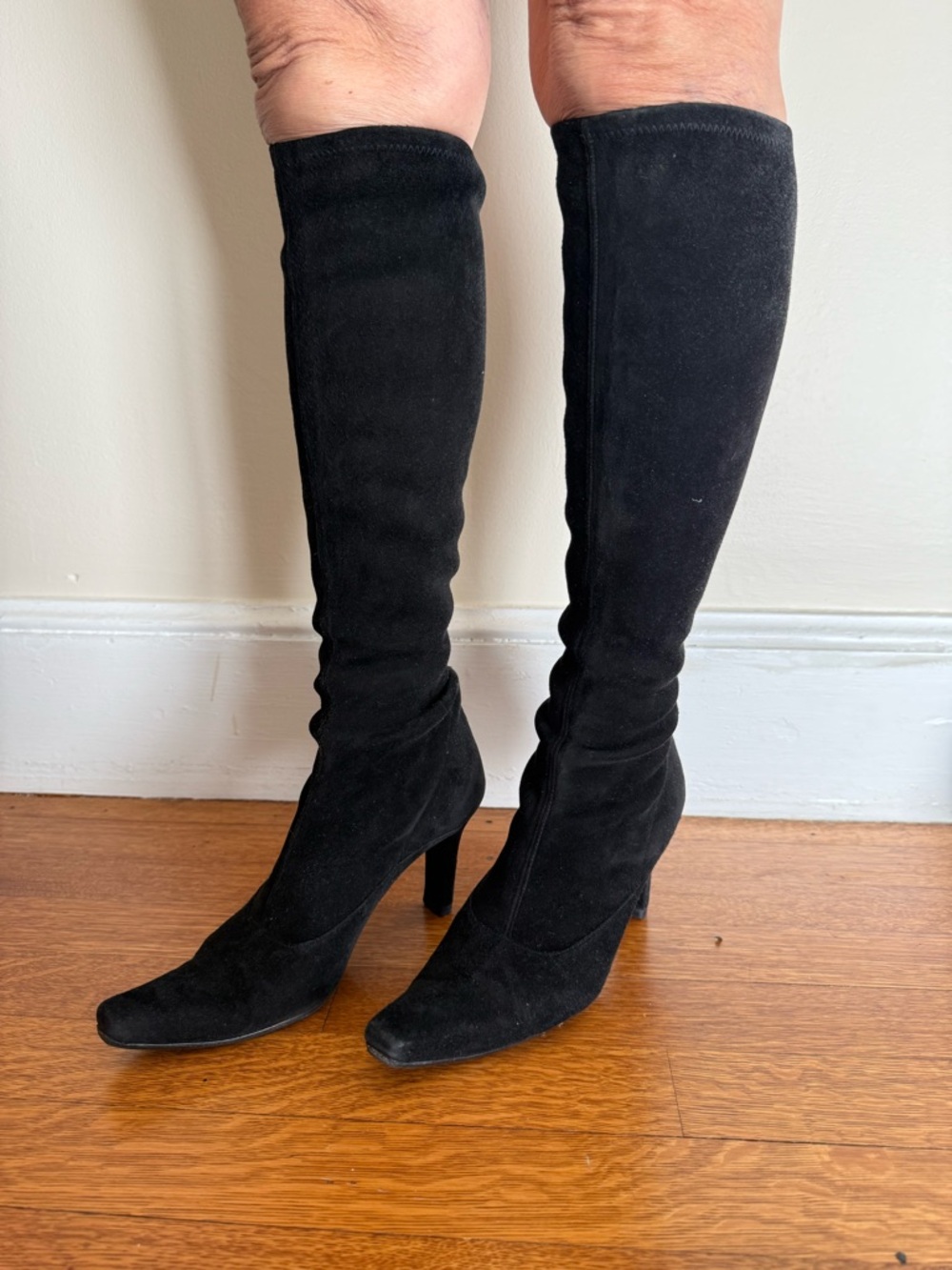 Stuart Weitzman Black Over-the-Knee Suede Boots